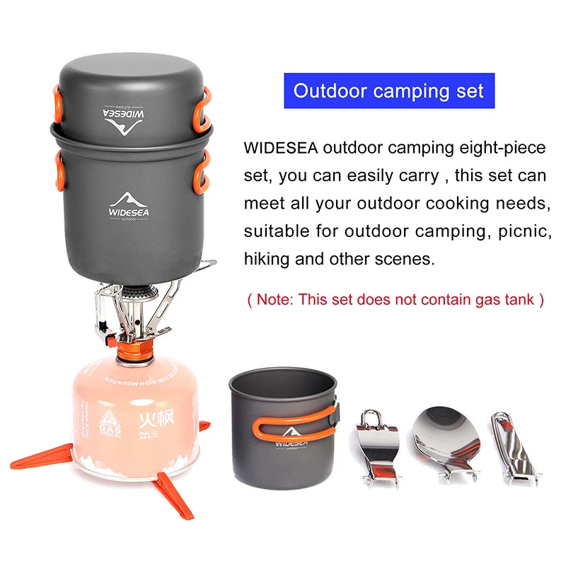 Widesea Outdoor Camping Cookware Set Portable Aluminum Pot