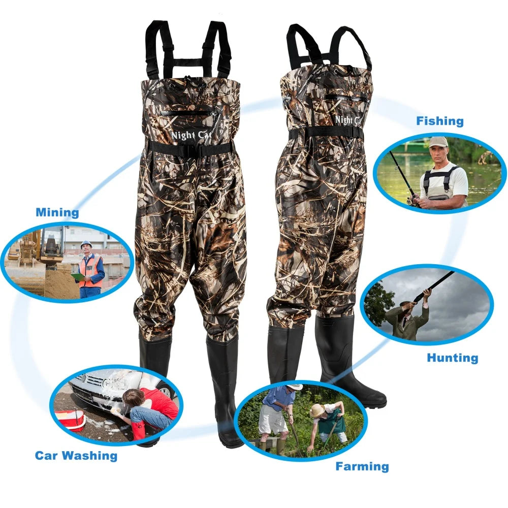Night Cat Waterproof Chest Waders With Bootfoot Belt
