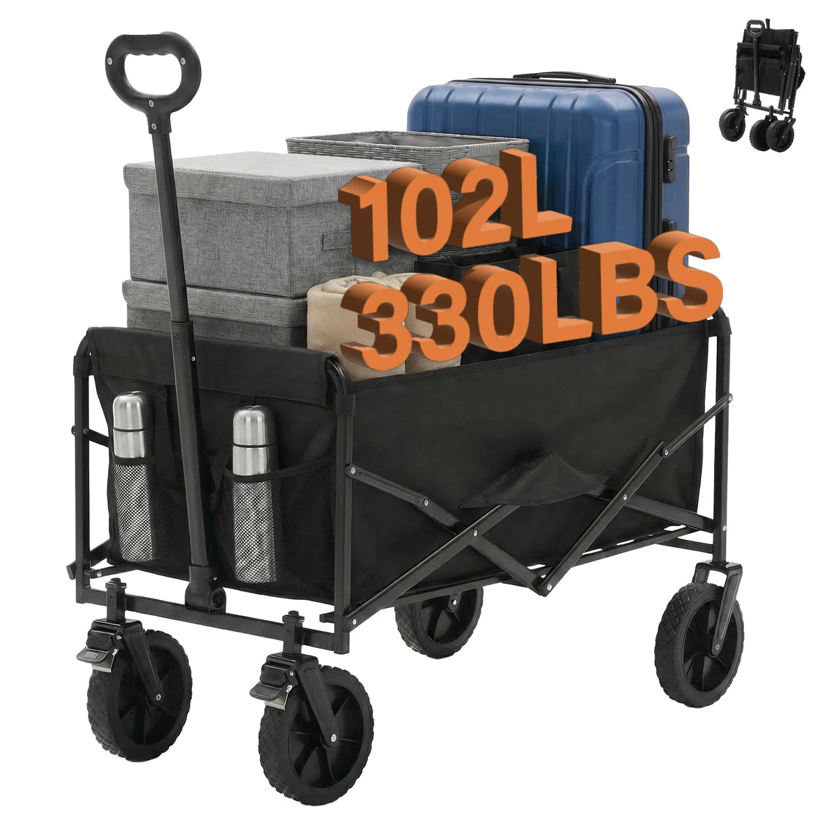 JHK Heavy Duty Folding Utility Wagon For Camping