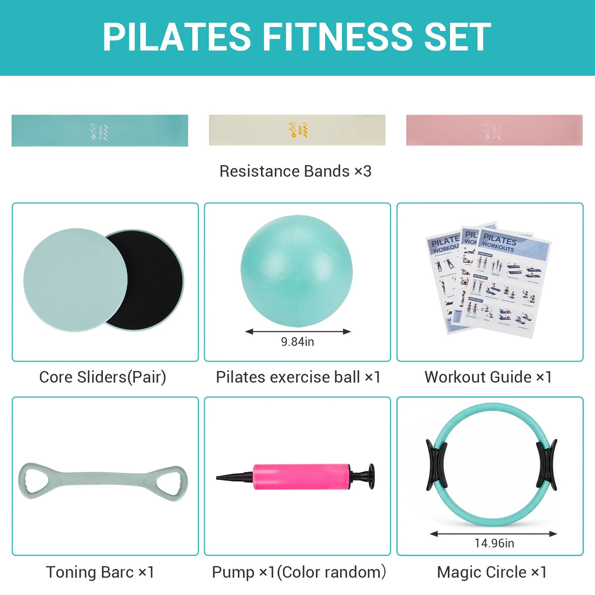 Six In One Pilates Training Set With Bands And Ball