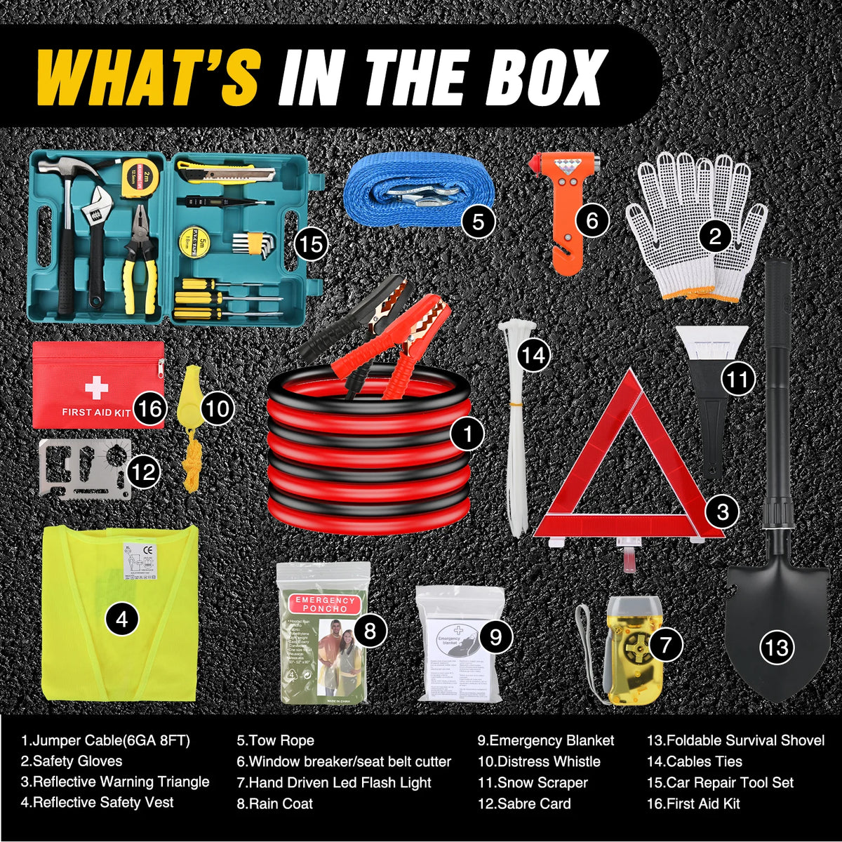 Nilight Car Emergency Roadside Safety Kit