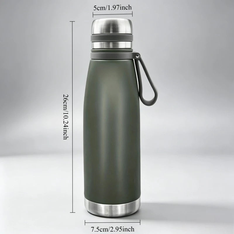1Pc Wide Mouth Insulated Stainless Steel Thermos 22oz Leak Resistant Drink Container for Commuting Picnic Travel