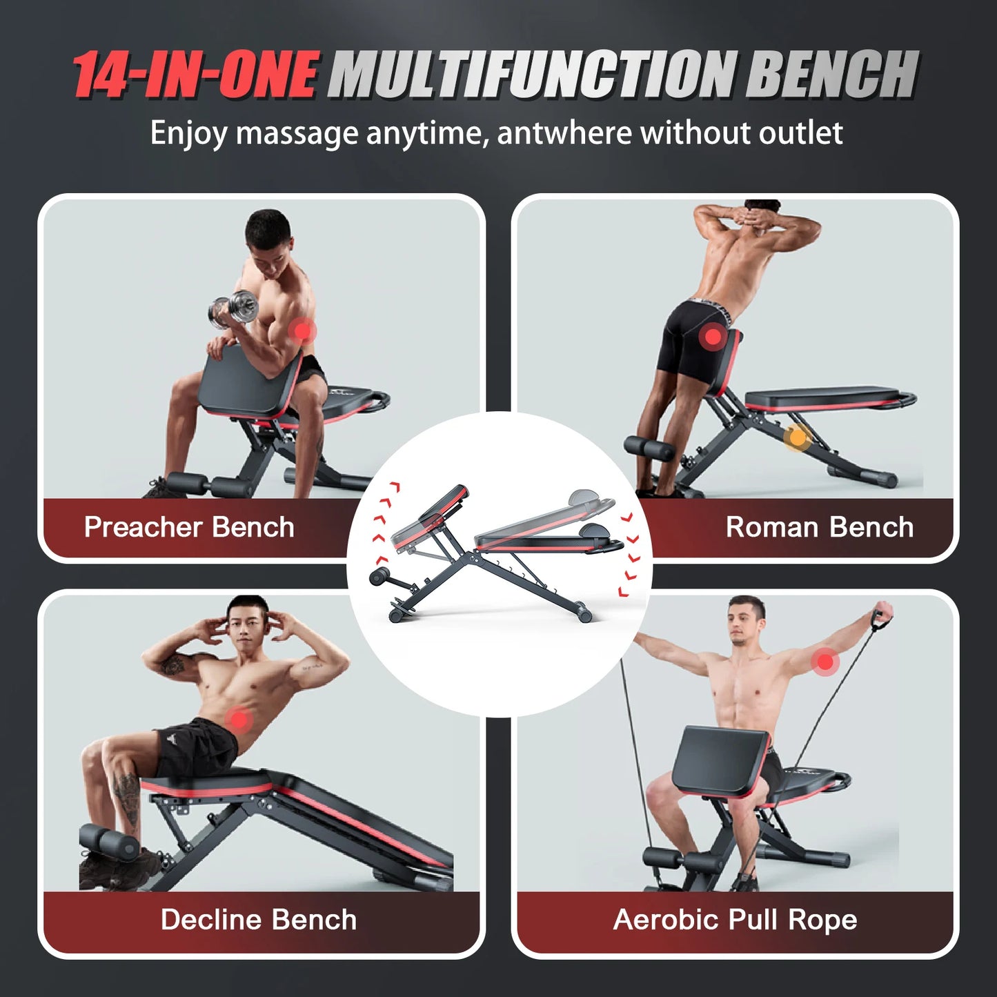 14 In 1 Multifunctional Foldable Dumbbell Bench Training