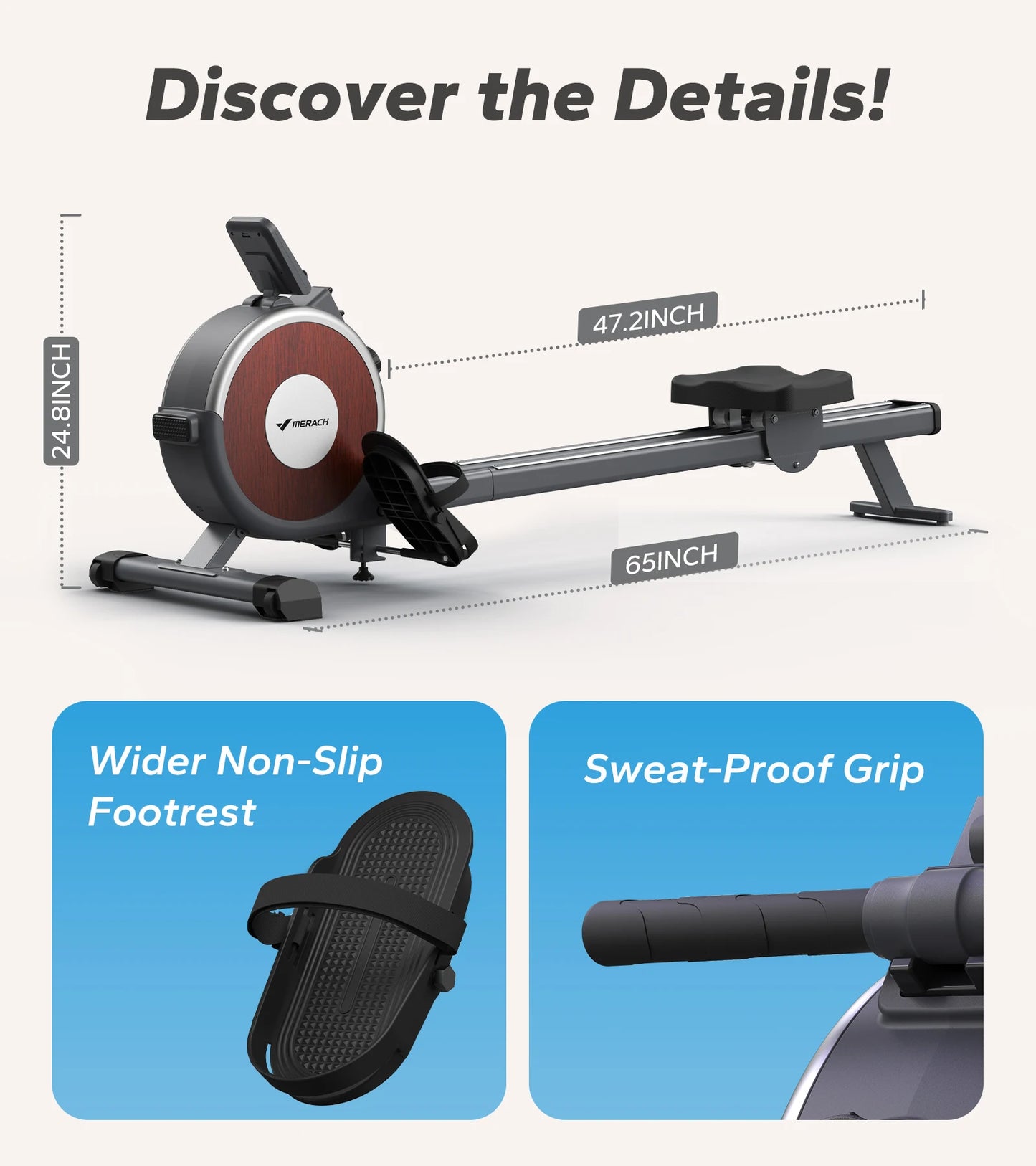 Merach Magnetic Rowing Machine 16 Levels Home Fitness
