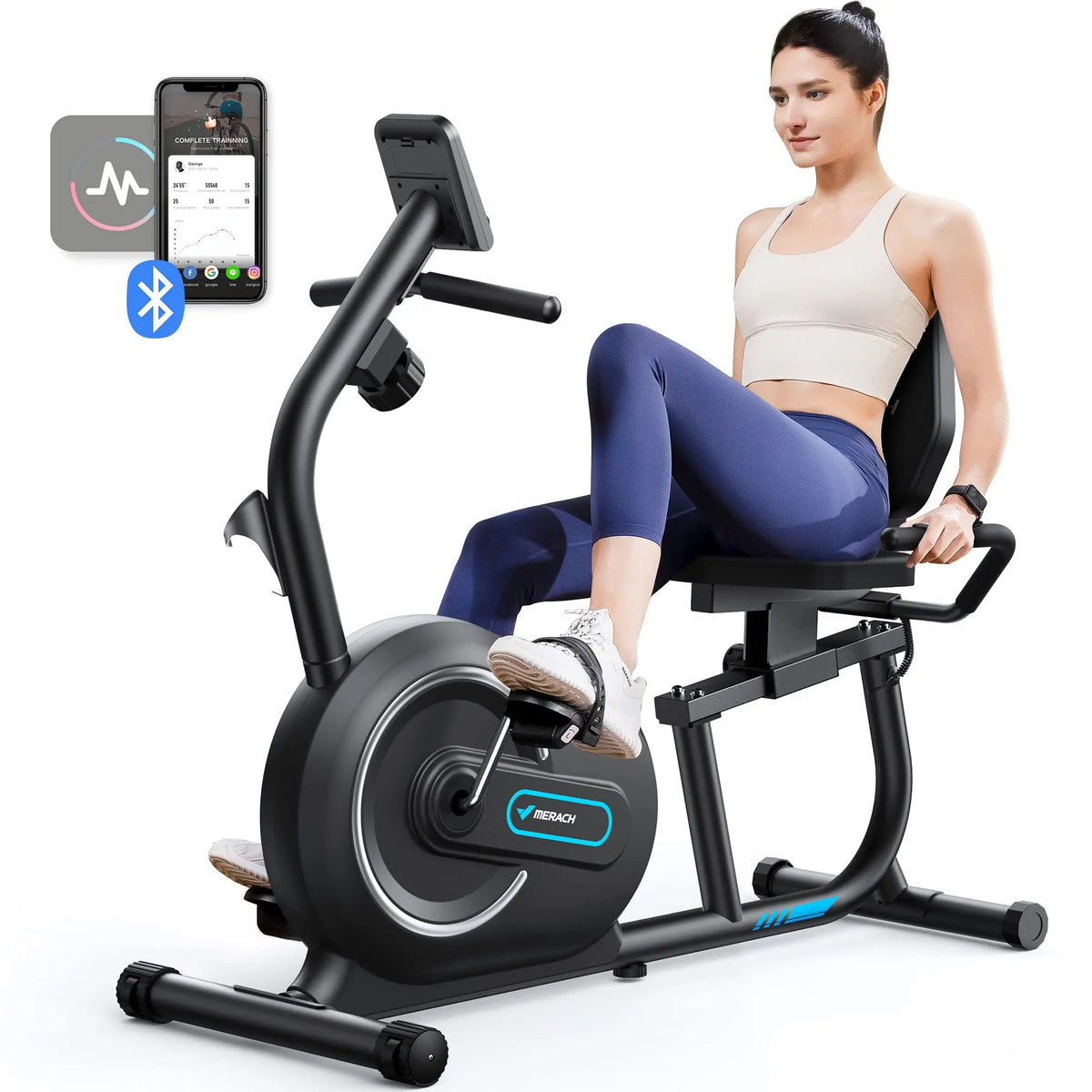 Merach Foldable Recumbent Exercise Bike