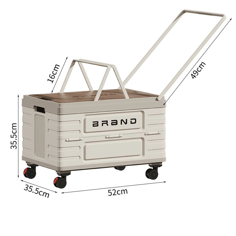 Heavy Duty Foldable Mobile Storage Cart 4 Silent 360 Wheels