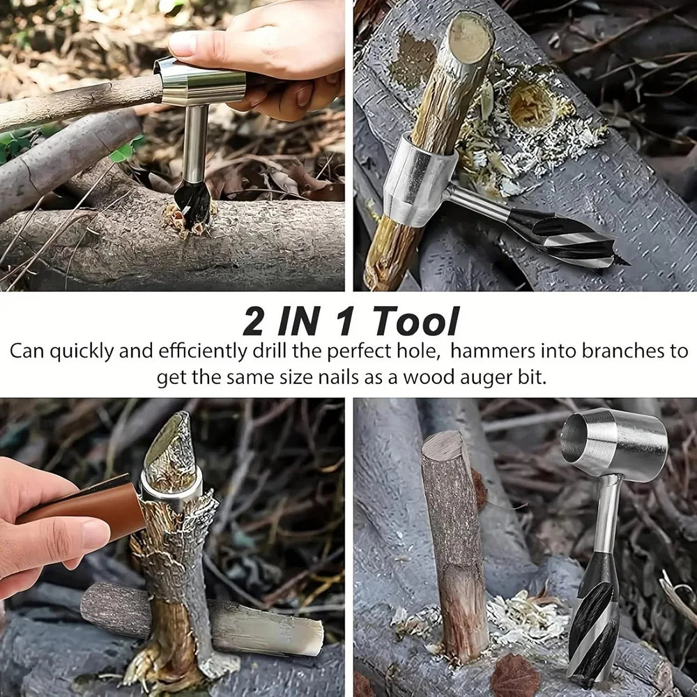 Manual Wood Auger Hand Drill for Camping and Survival