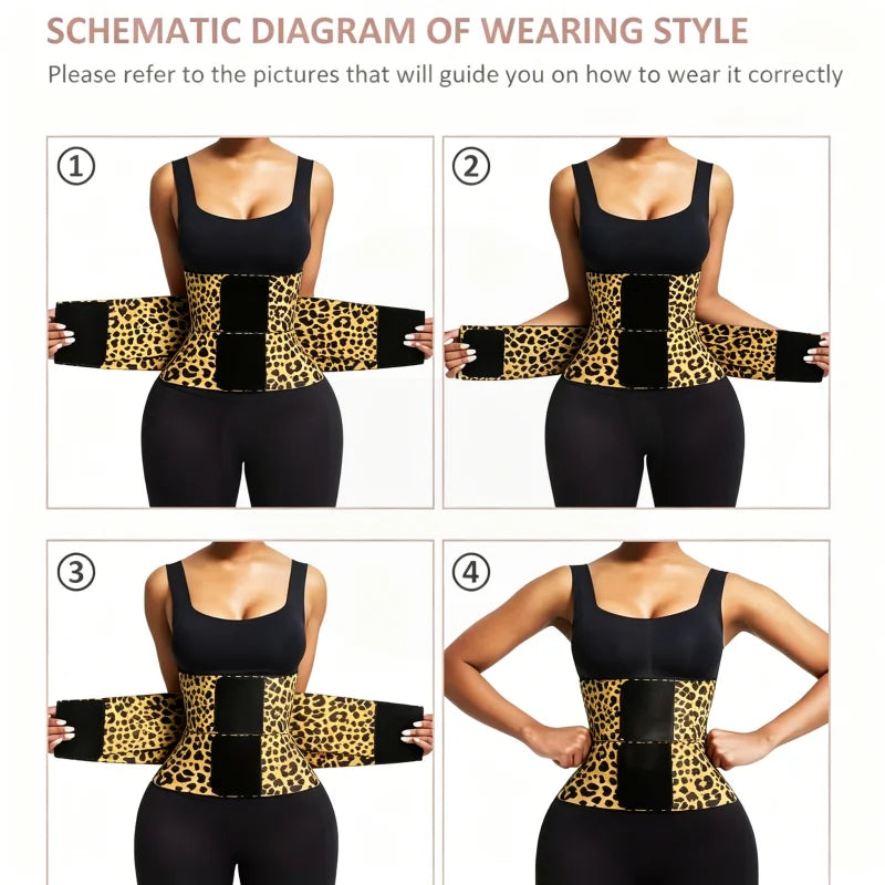Leopard Print Waist Trainer for Women Tummy Control
