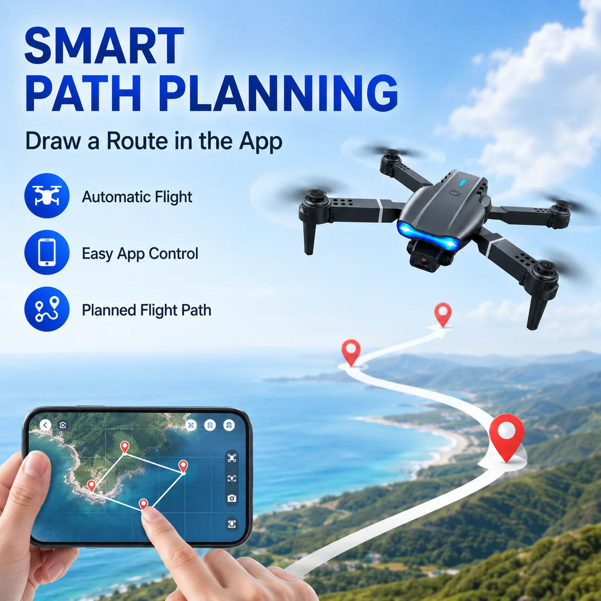 ZNLYRION Dual Camera FPV Drone With Optical Flow