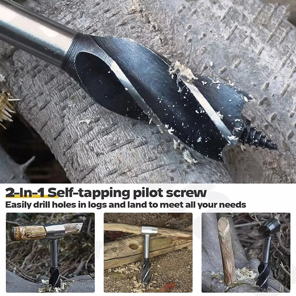 Manual Wood Auger Hand Drill for Camping and Survival