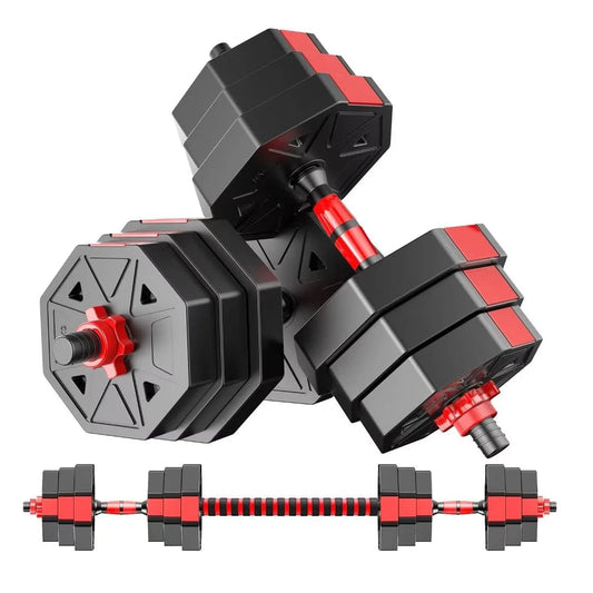 Adjustable Dumbbell To Barbell Fitness Set 44lbs