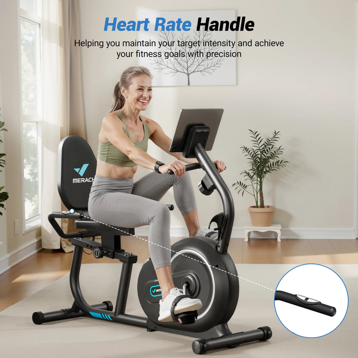 Merach Foldable Recumbent Exercise Bike