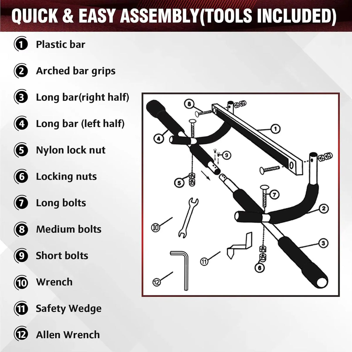 Adjustable Doorway Pull Up Bar for Home Workouts