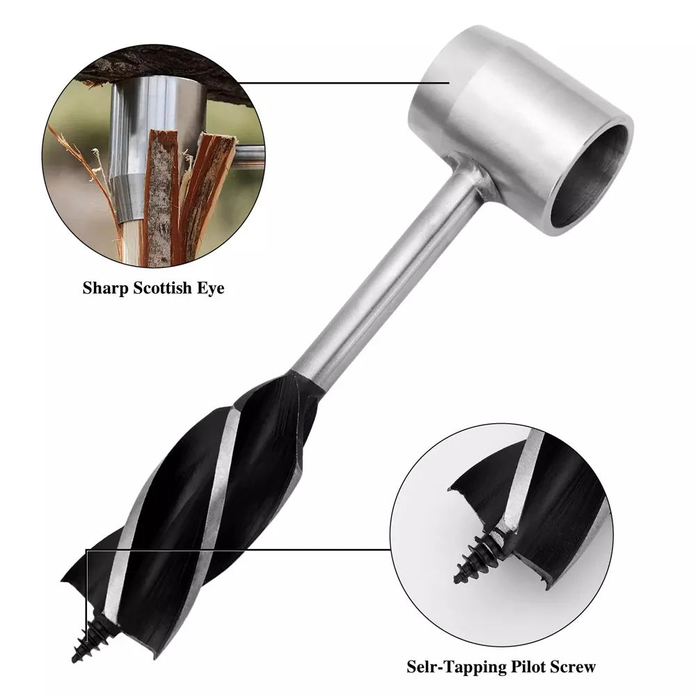 Manual Wood Auger Hand Drill for Camping and Survival