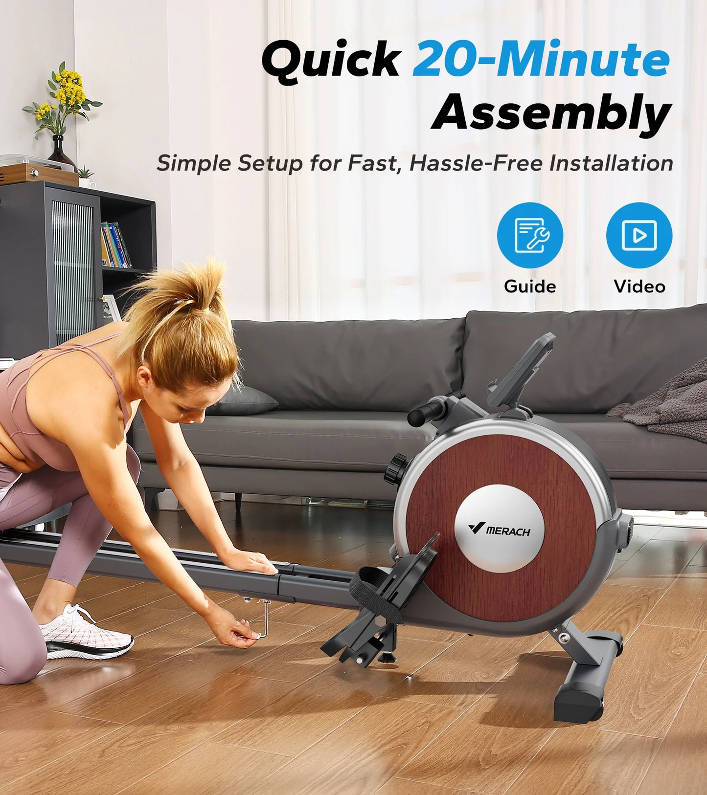 Merach Magnetic Rowing Machine 16 Levels Home Fitness