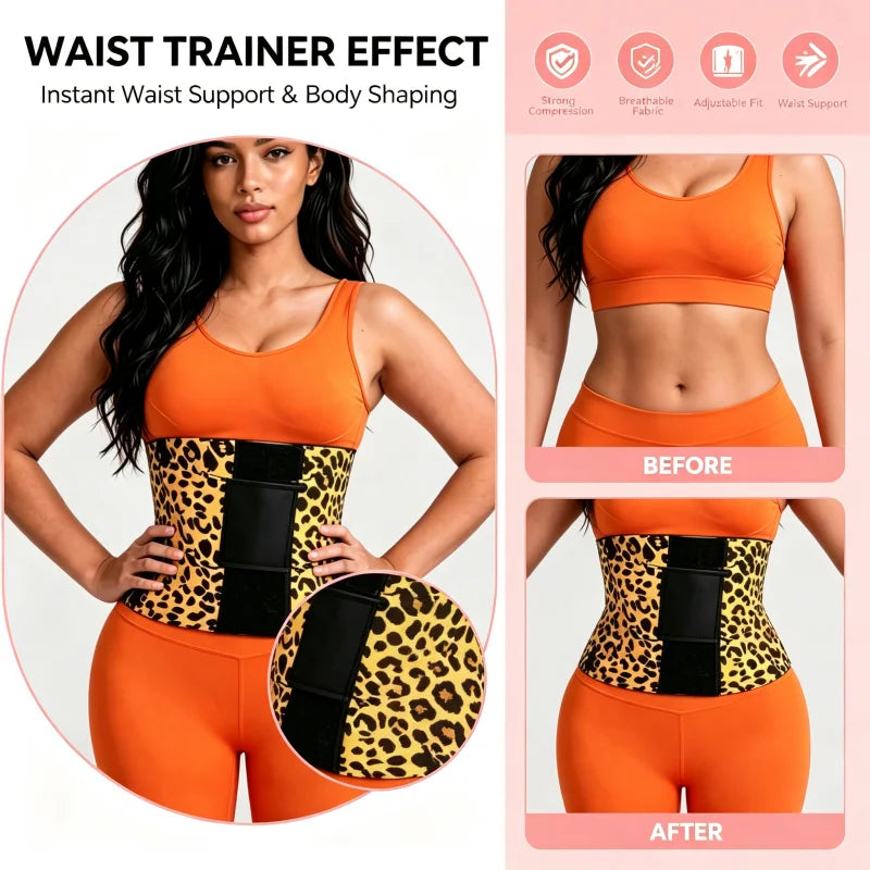 Leopard Print Waist Trainer for Women Tummy Control