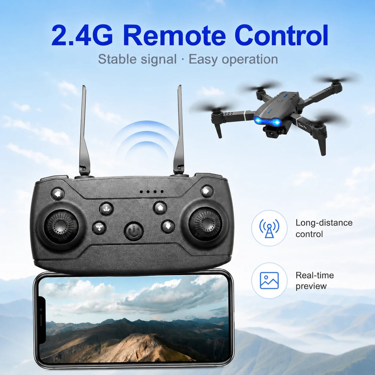 ZNLYRION Dual Camera FPV Drone With Optical Flow