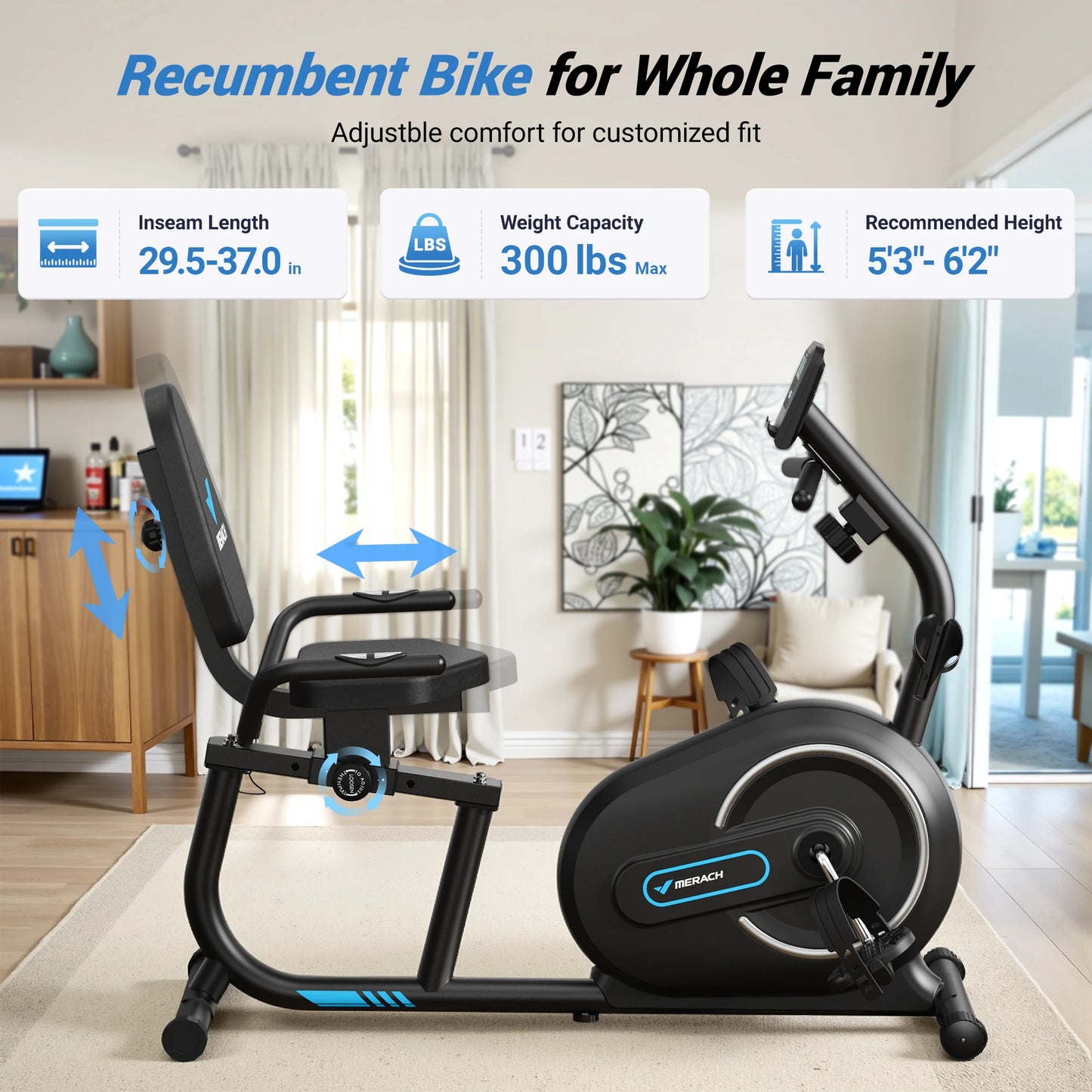 Merach Foldable Recumbent Exercise Bike
