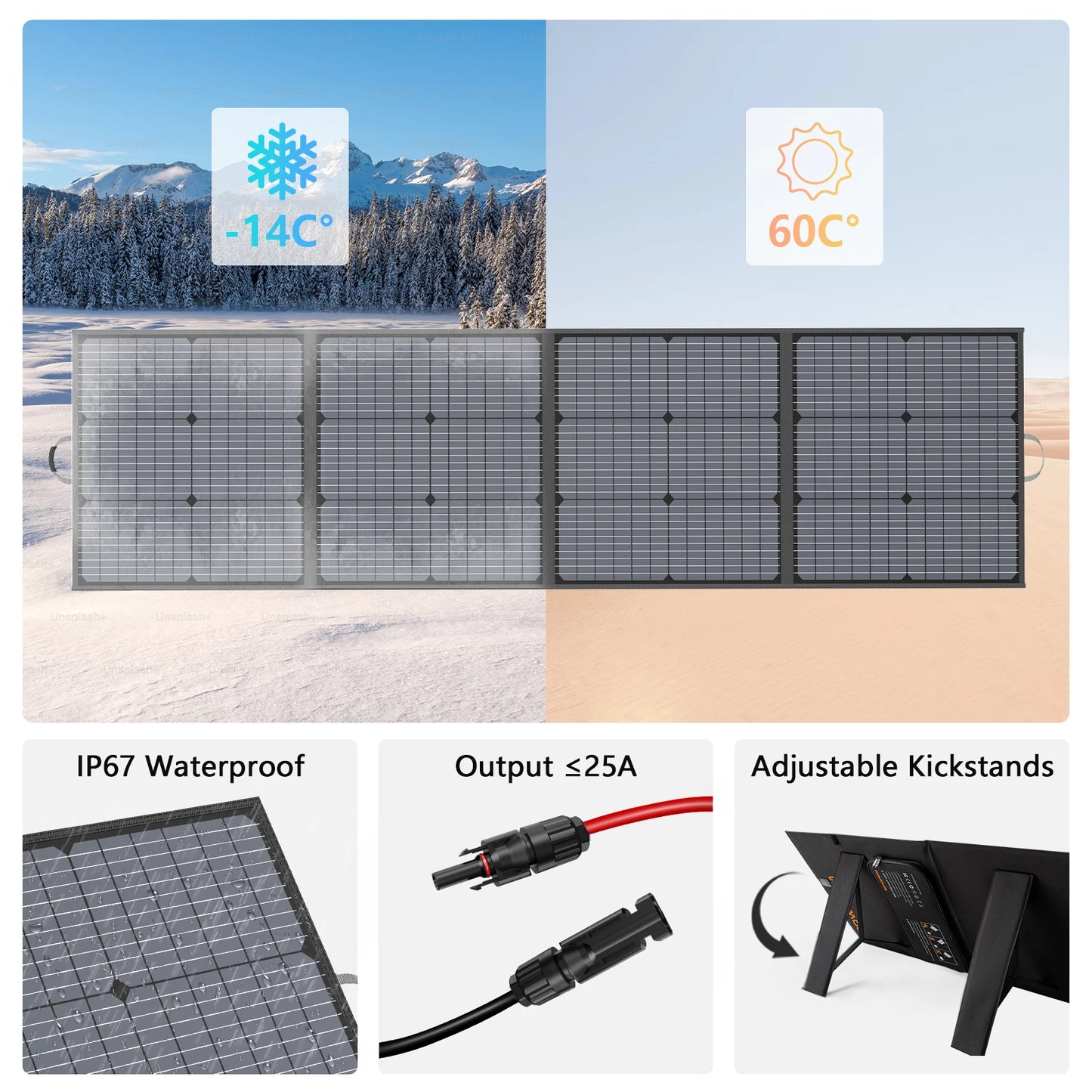 MHPOWOS 220W Foldable Solar Panel For Power Station