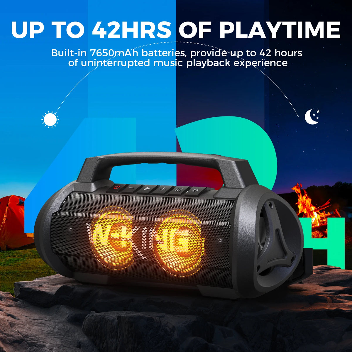 W-King 70W Bluetooth Portable Speaker Waterproof Subwoofer