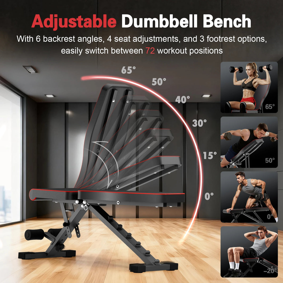 Multifunctional Adjustable Foldable Weight Bench