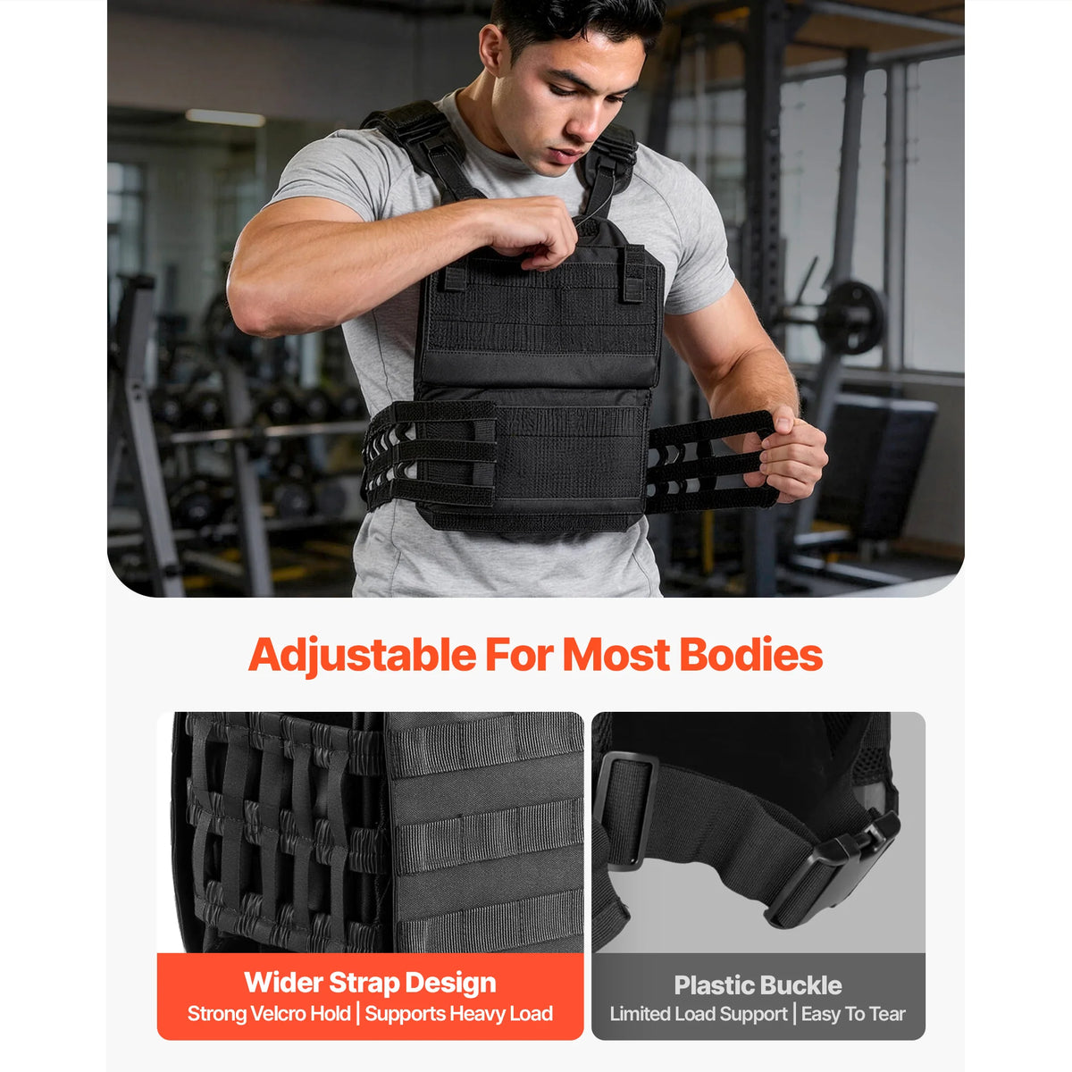 Weighted Vest With Shoulder Pads And Reflective Stripe