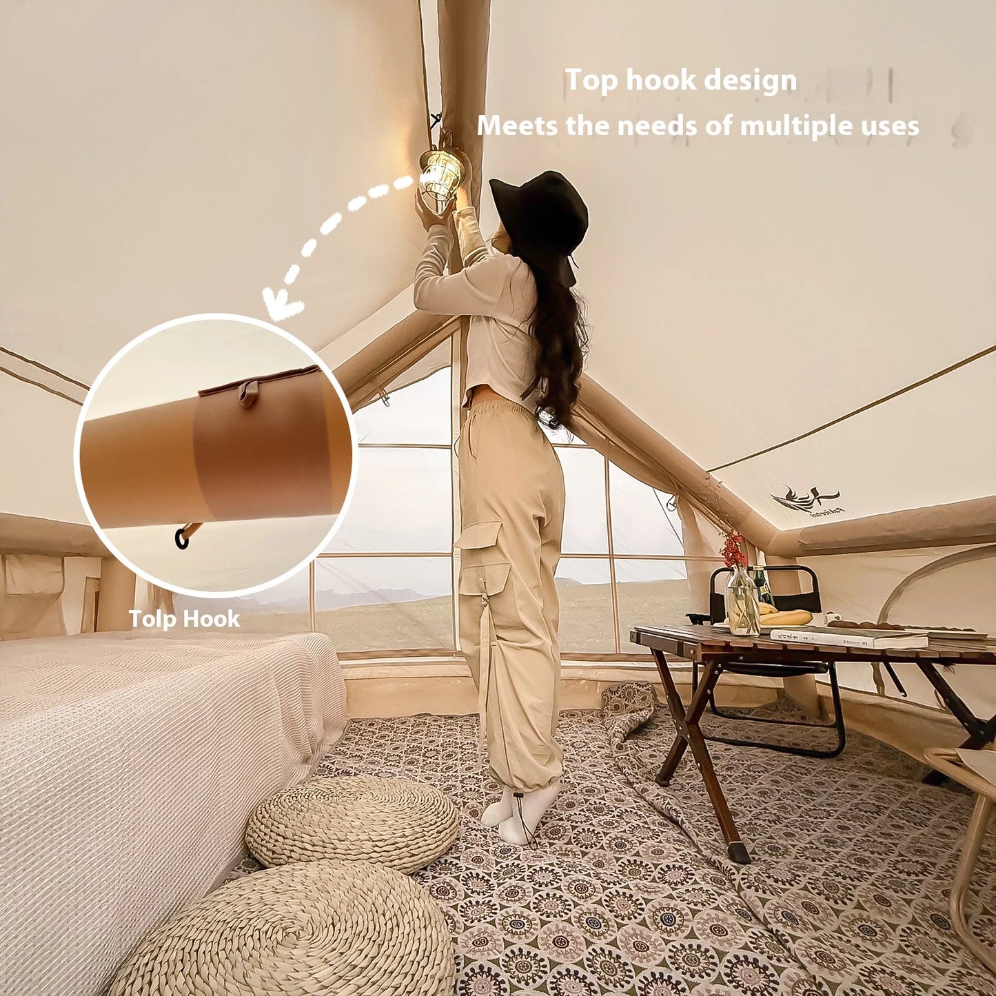 Pakicetus Inflatable Camping Tent With Stove Plug