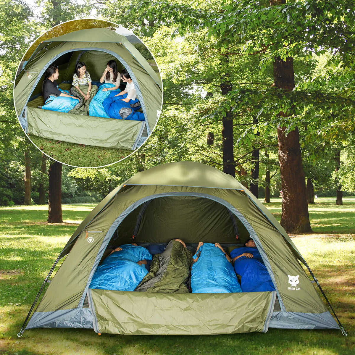 Night Cat Double Layer Camping Tent Lightweight Waterproof