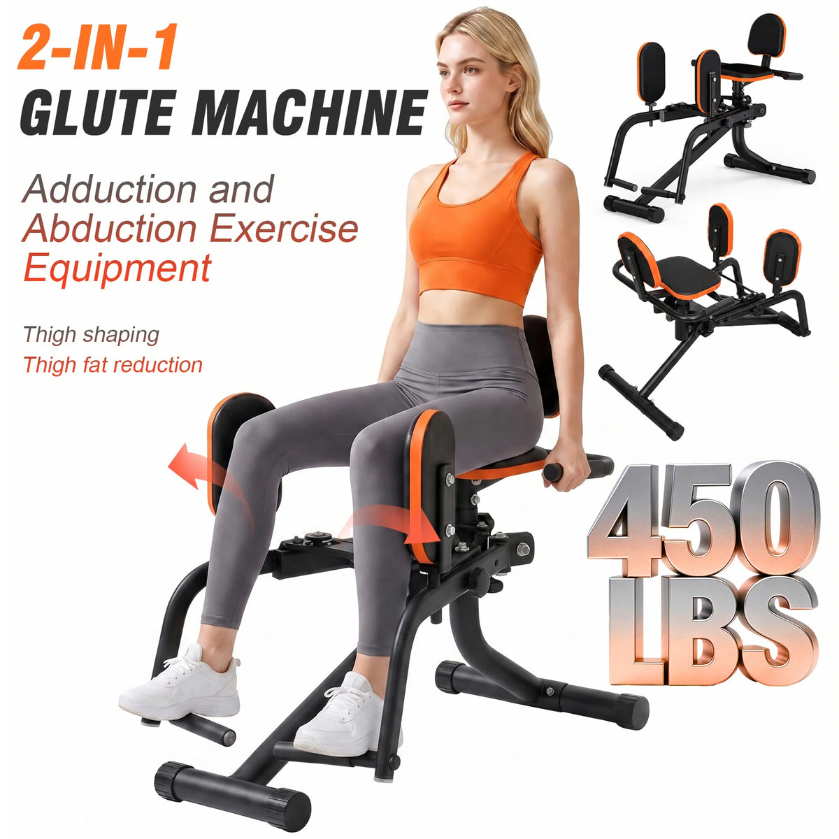 Foldable Dual Motion Hip and Thigh Trainer Machine