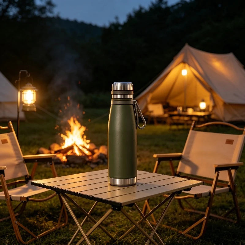 1Pc Wide Mouth Insulated Stainless Steel Thermos 22oz Leak Resistant Drink Container for Commuting Picnic Travel