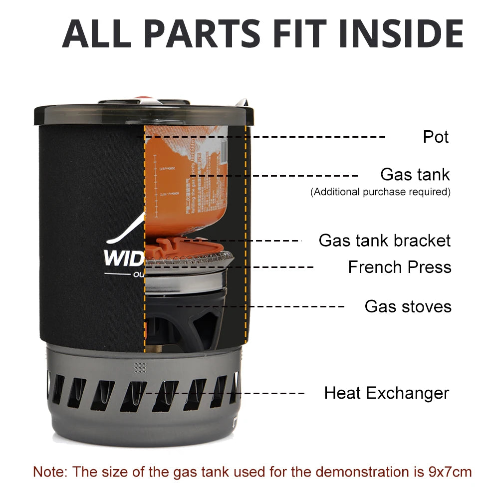 Widesea Portable Camping Gas Stove With Heat Exchanger Set