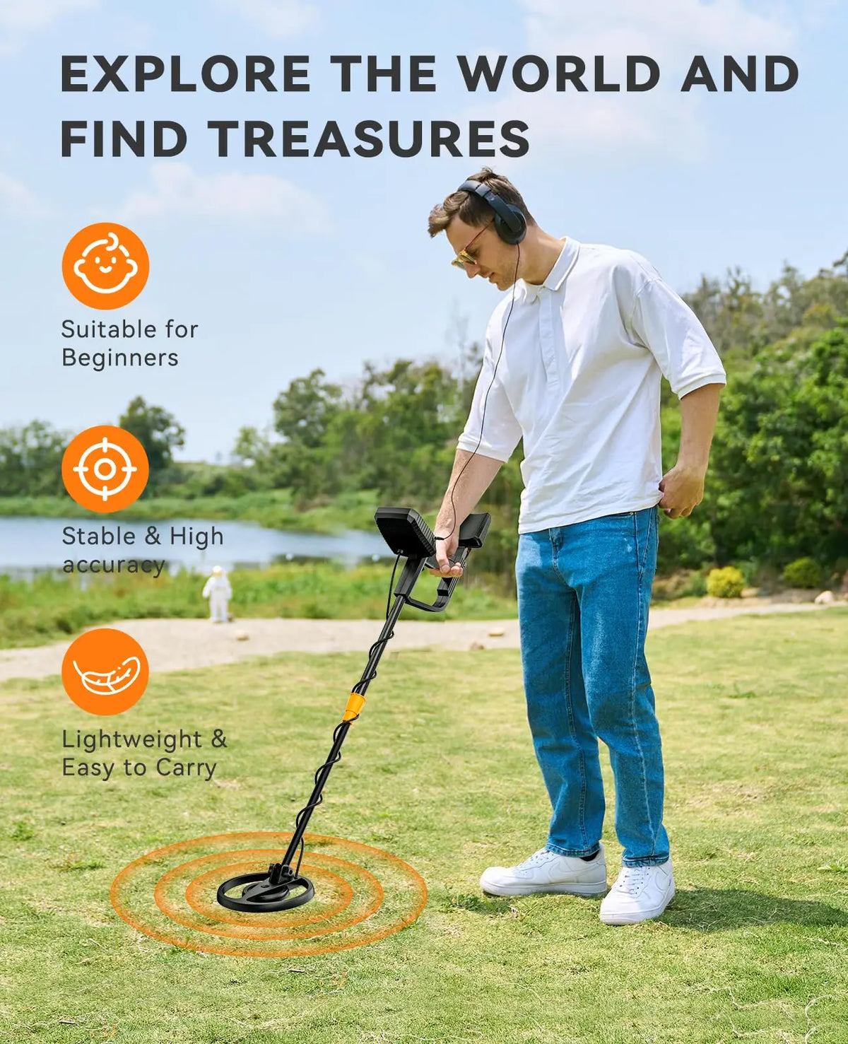 Sunpow Waterproof Metal Detector With LCD Display