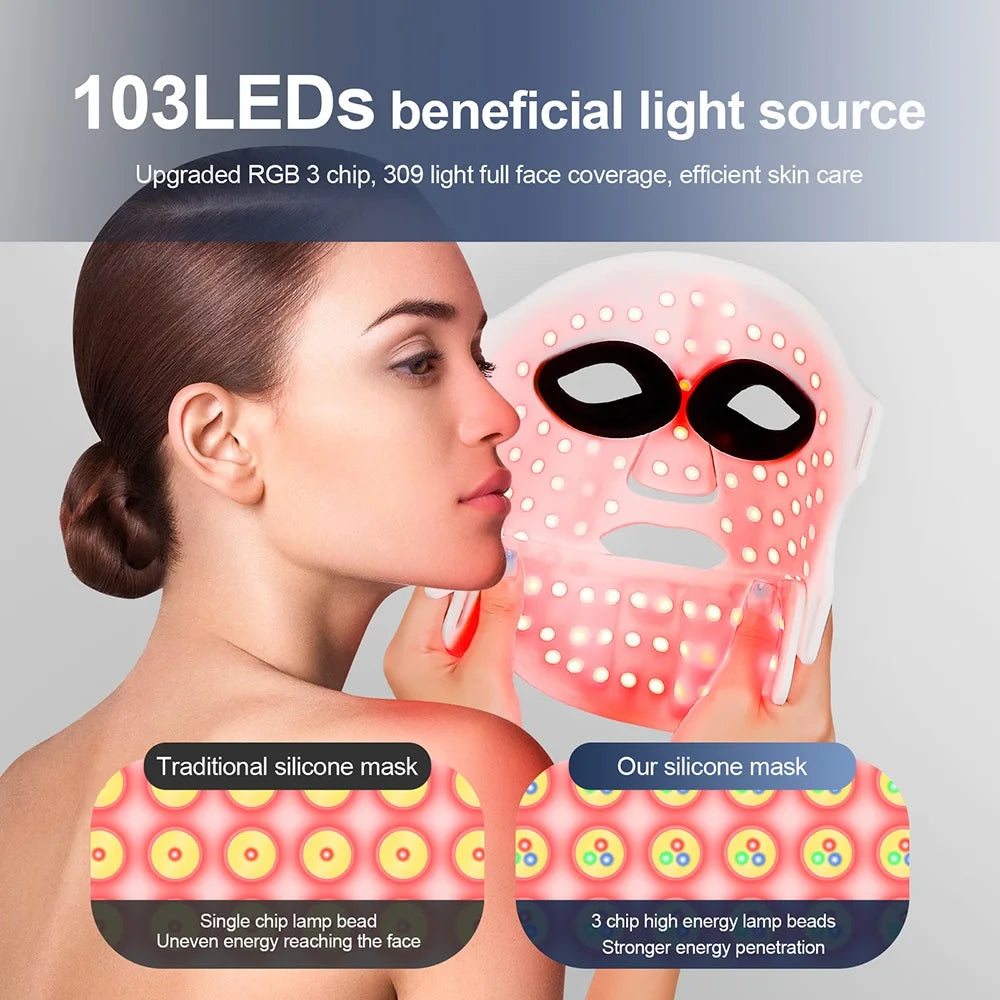 Foreverlily Silicone LED Mask With Neck Therapy