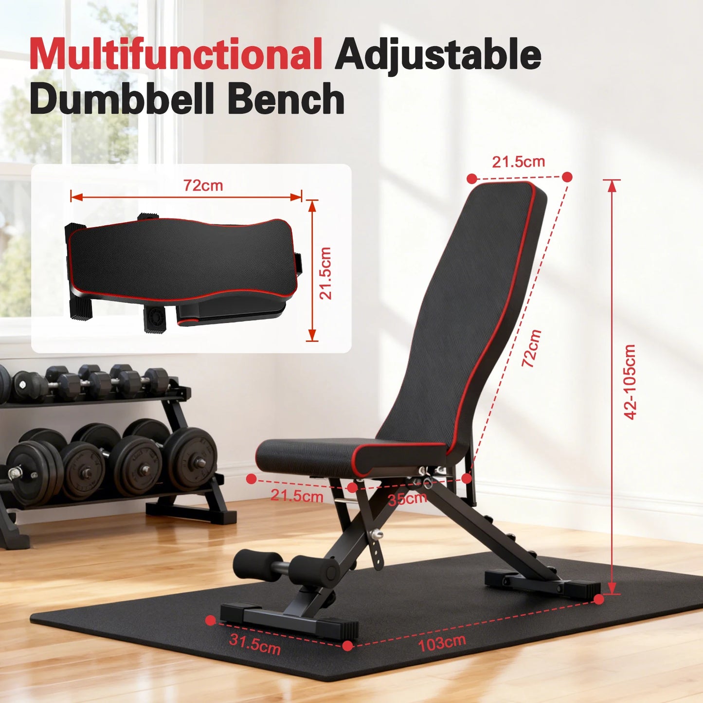Multifunctional Adjustable Foldable Weight Bench
