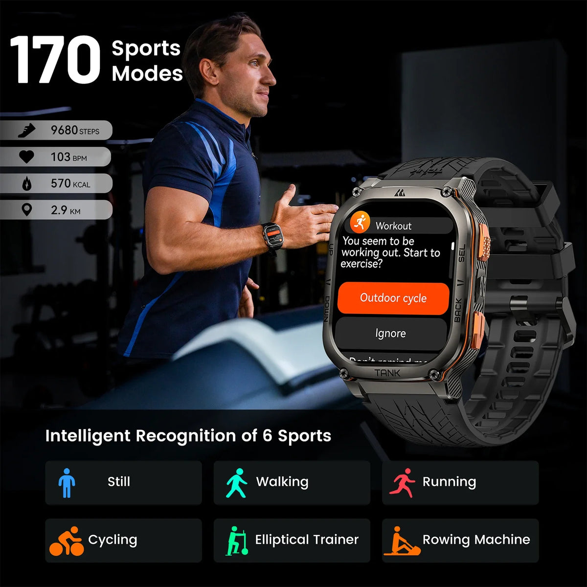KOSPET Tank M3 Ultra GPS Smartwatch 5ATM IP69K Waterproof