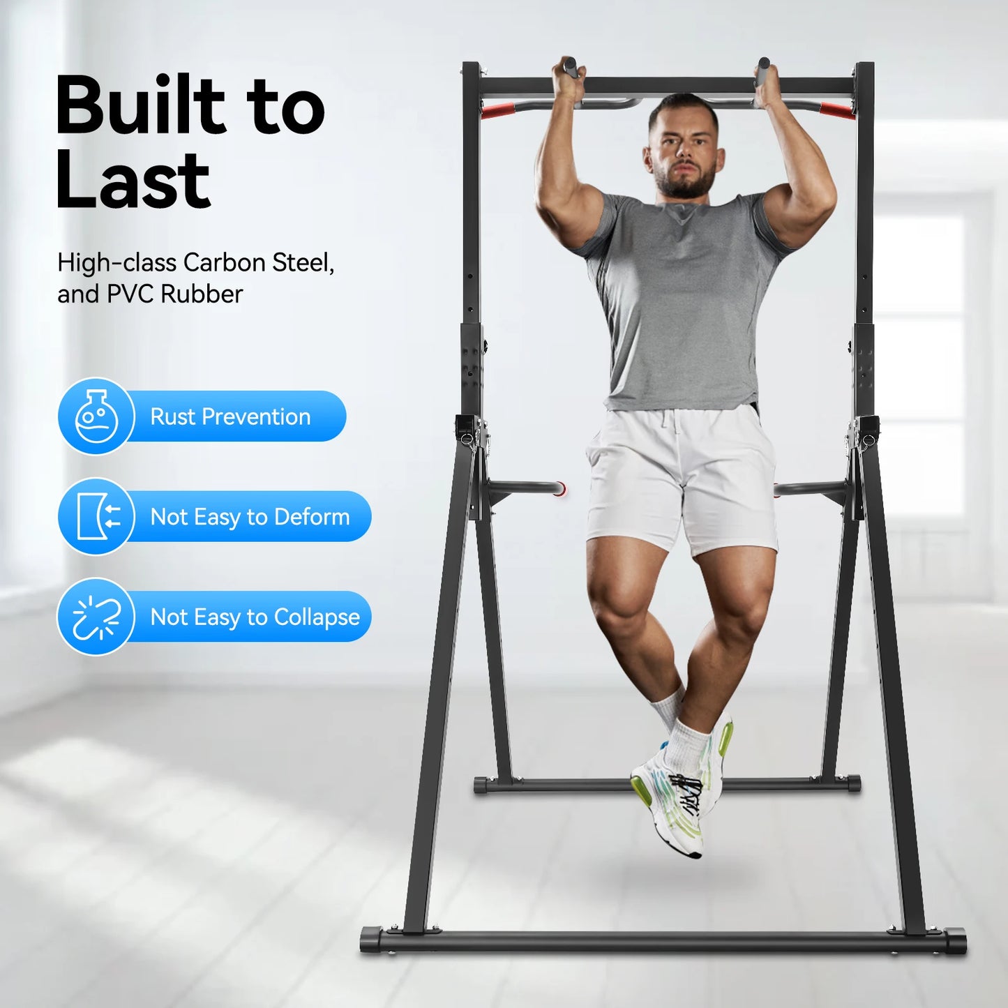 Adjustable Pull Up Bar 200kg Foldable Gym Station