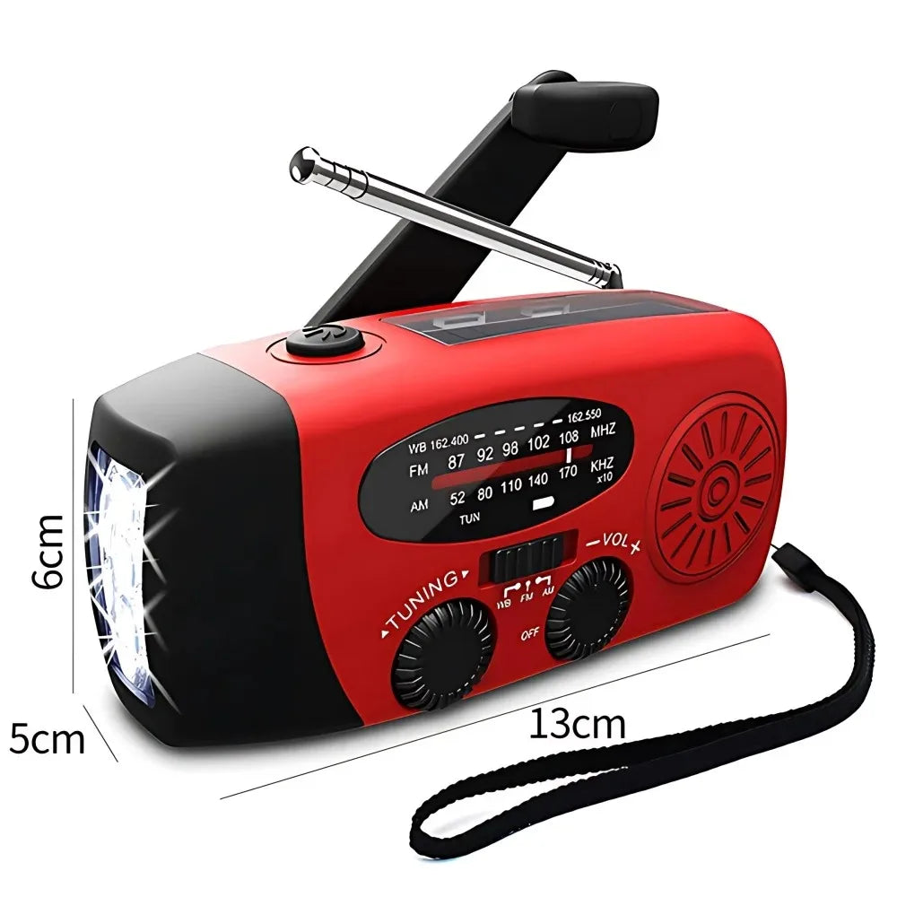 Solar Hand Crank Emergency Weather Radio With Flashlight