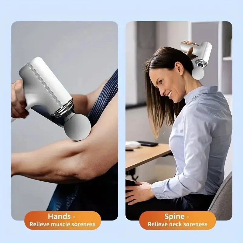Portable Electric Fascia Massage Gun With 4 Heads 6 Speeds