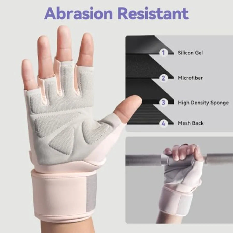 Padded Palm Workout Gloves With Wrist Support