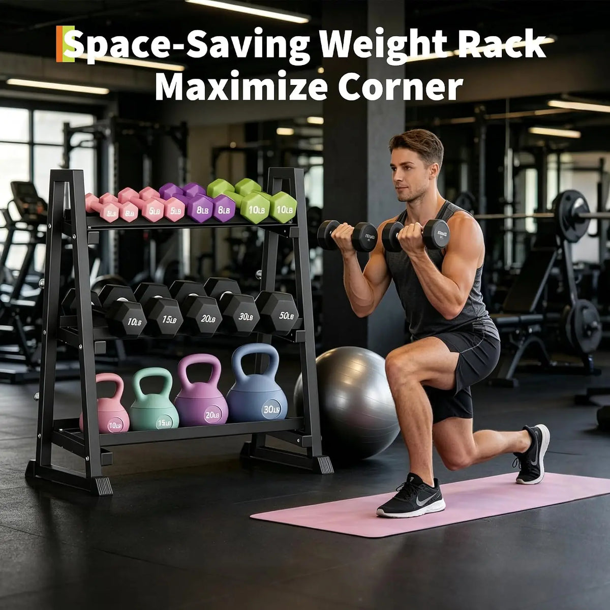 Garvee Heavy Duty 3 Tier Dumbbell Rack