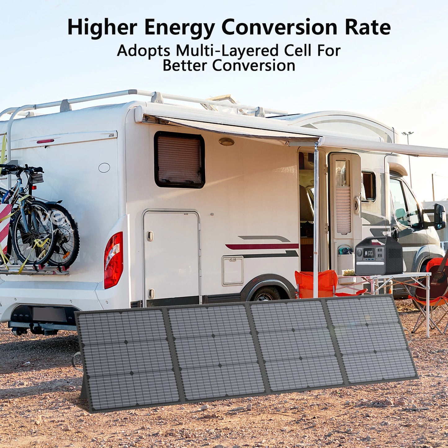 MHPOWOS 220W Foldable Solar Panel For Power Station