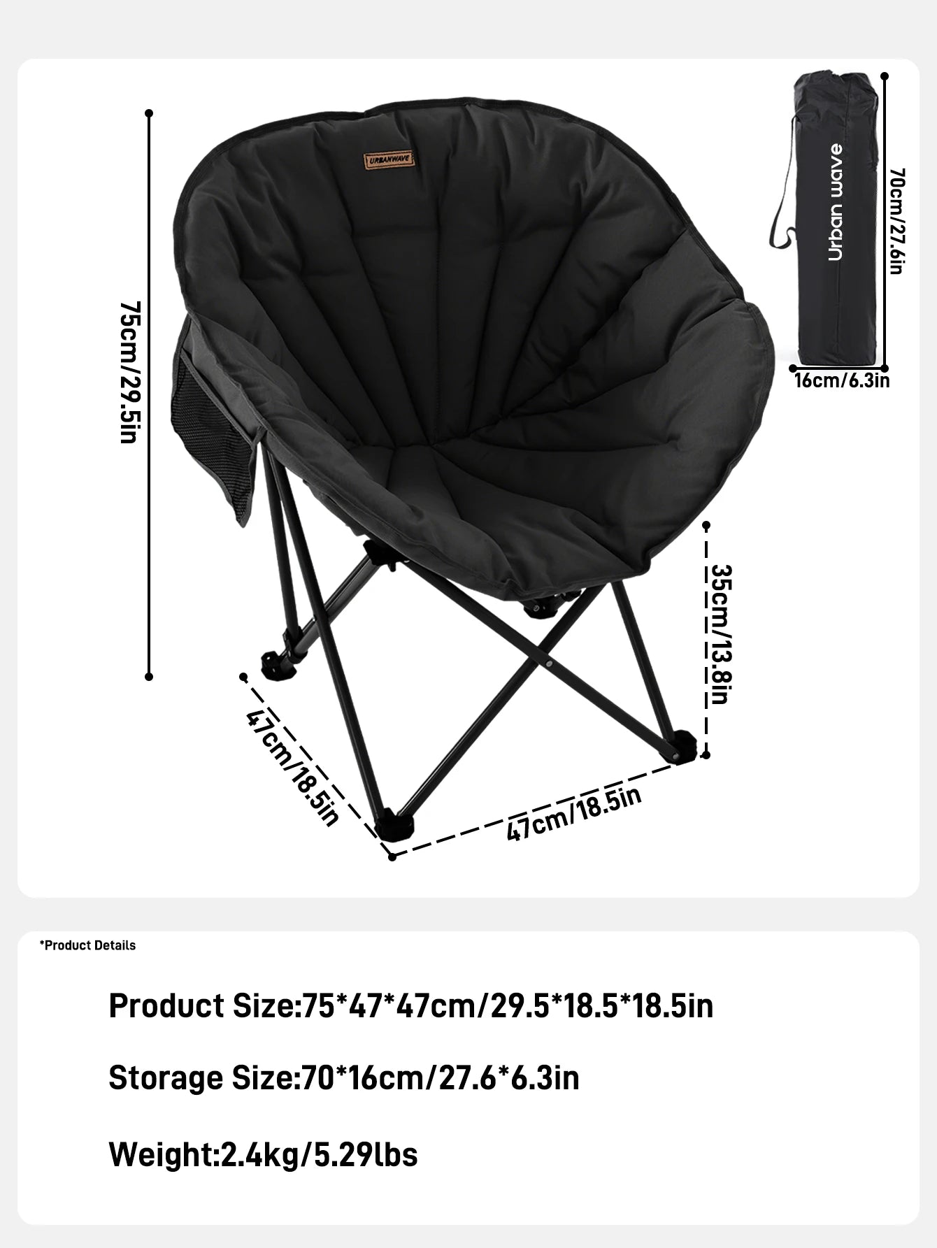 Heavy Duty Outdoor Folding Camp Chair 330 Lb Capacity