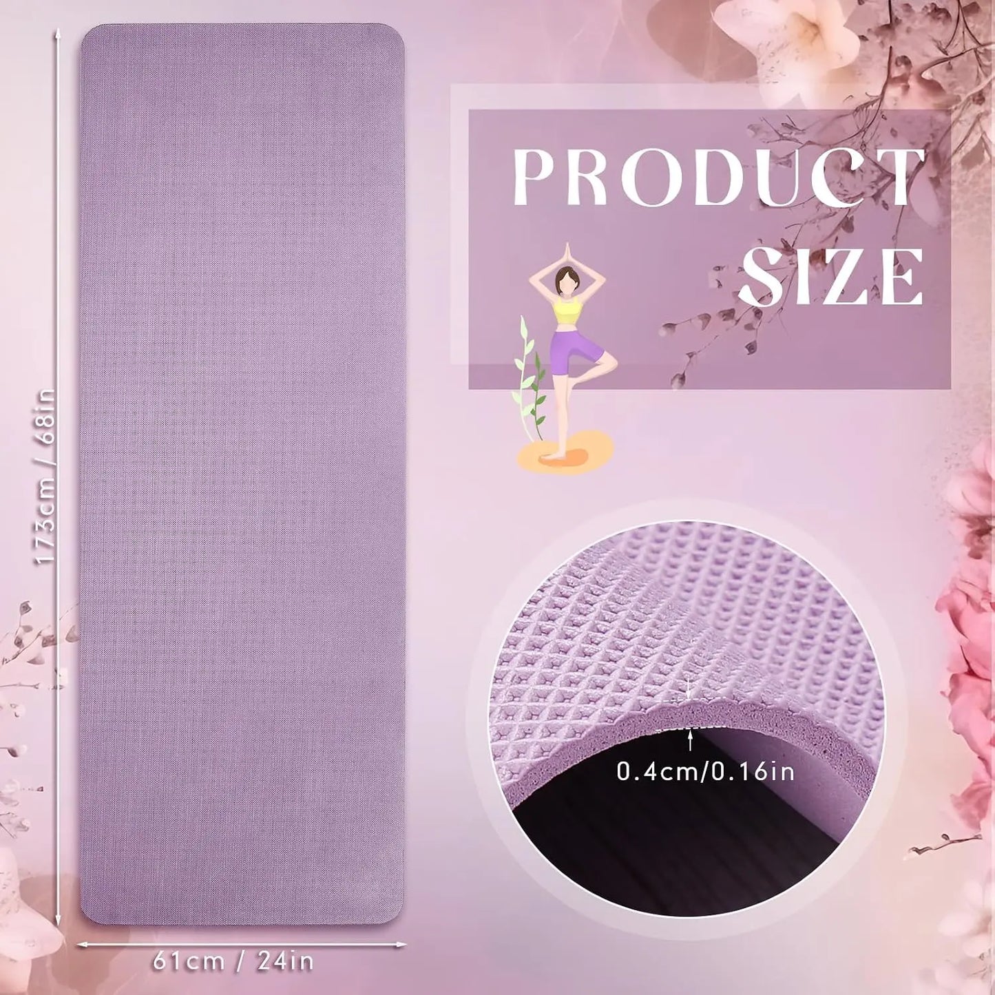 Tear Resistant Non Slip Yoga Mats For Home Exercise
