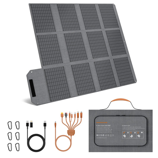 MHPOWOS 120W Foldable Solar Panel Outdoor Camping Charger