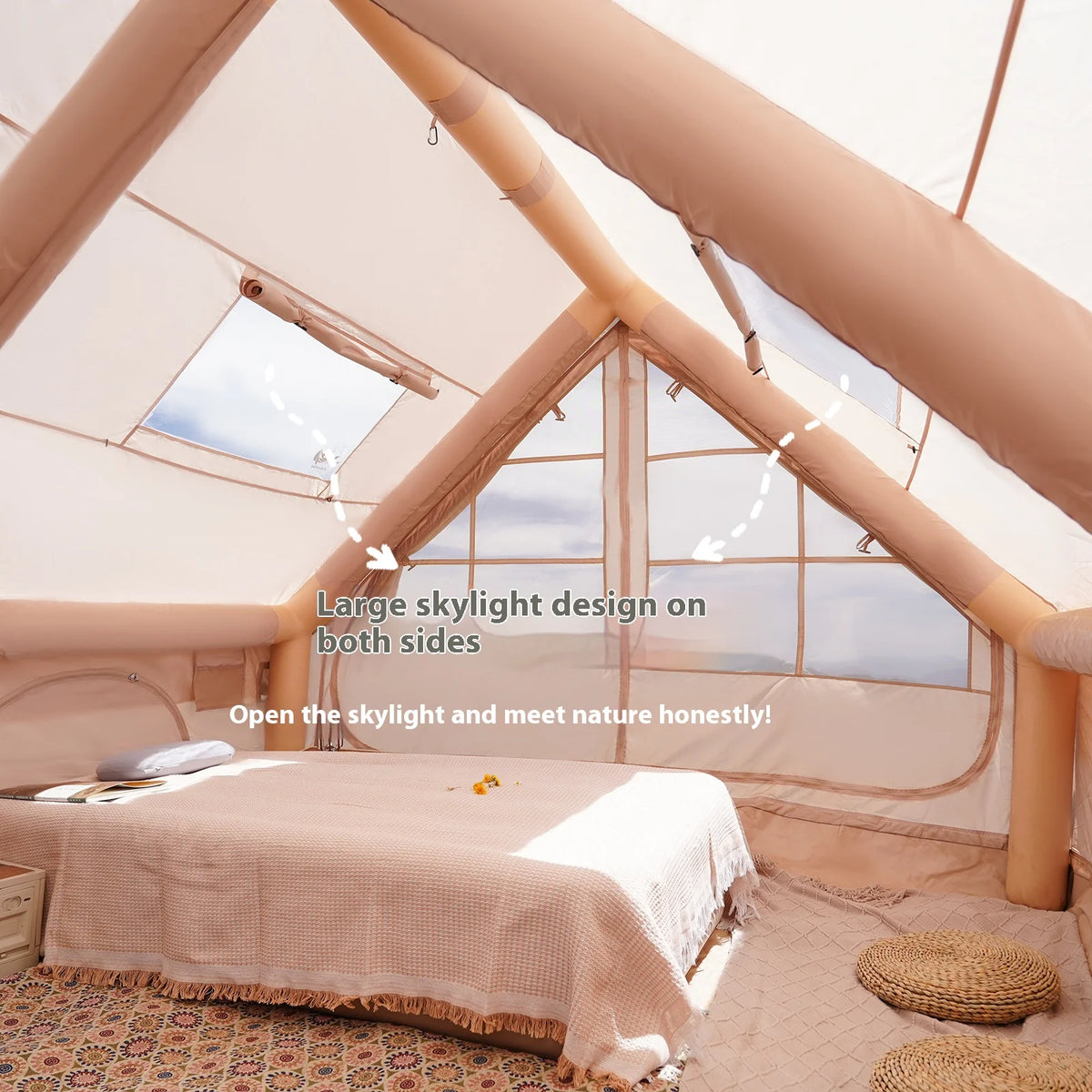 Pakicetus Inflatable Camping Tent With Stove Plug