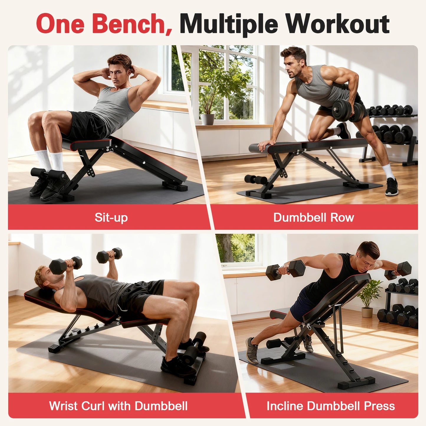 Multifunctional Adjustable Foldable Weight Bench