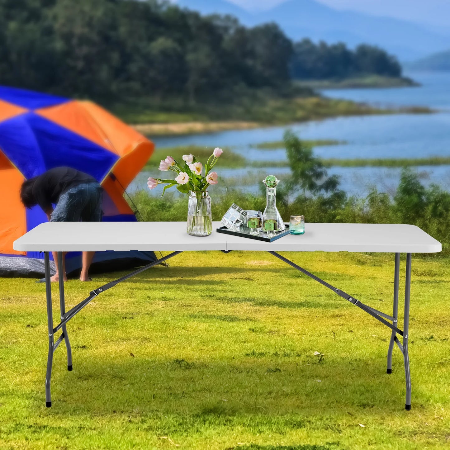 JHK Portable Folding Outdoor Camping Heavy Duty Table