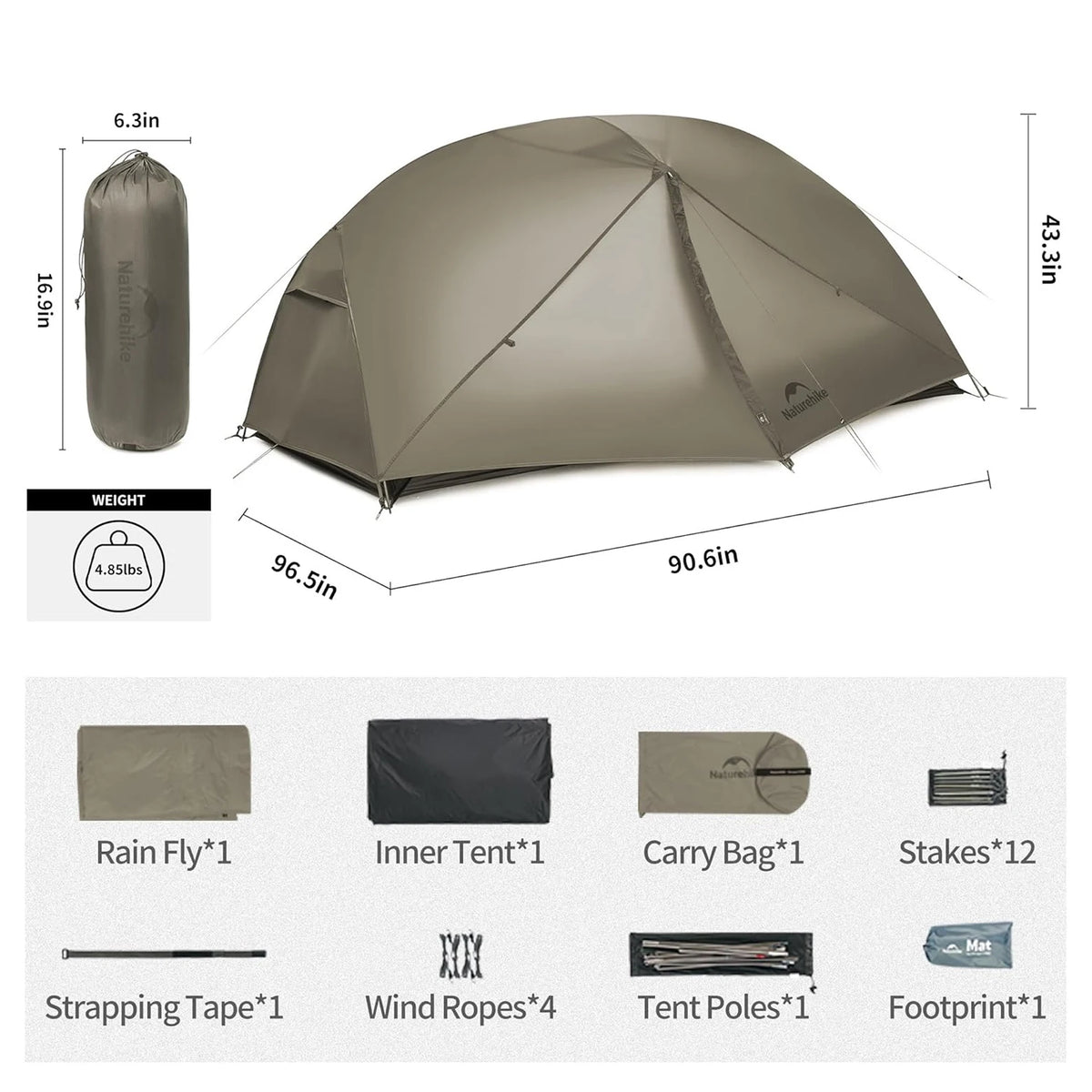 Naturehike Mongar PRO Double Layer Ultralight Camping Tent