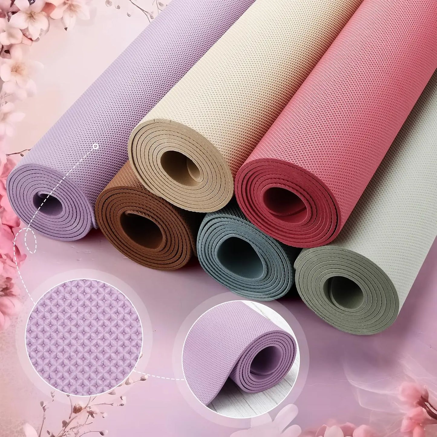 Tear Resistant Non Slip Yoga Mats For Home Exercise