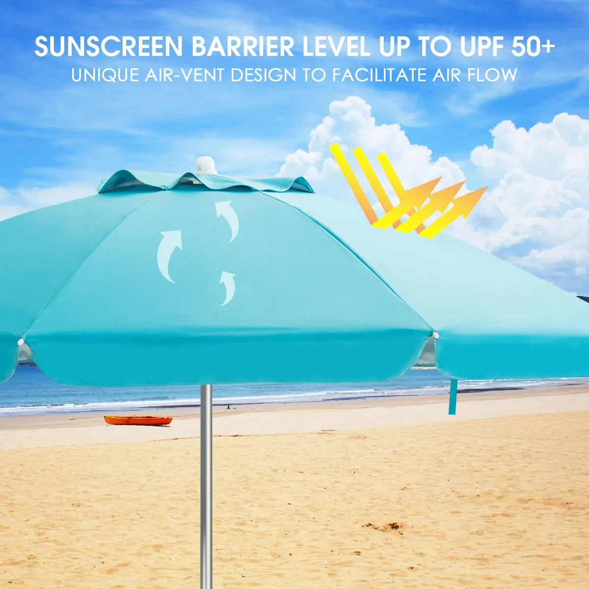 Homasis Aluminum Patio Beach Umbrella With Carry Bag